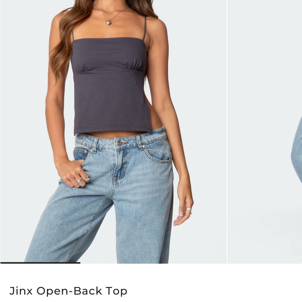 Edikted Jinx open back top, gray, size XS, worn once, perfect condition